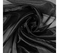 1Yard Black Organza Fabric Soft Sheer Fabric by The Yard 59Inch Wide Tulle Fabrics Rolls Silk Organza Fabrics for Wedding Party Decorations Backdrop Curtain DIY Craft(Black)