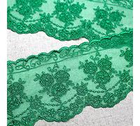 1yard Broderie Anglaise mesh Eyelet Lace Trim 8cm YH970 (Green)