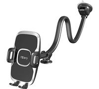 1Zero Solid Car Truck Phone Mount Holder with 14-Inch Gooseneck Long Arm, Windshield Window Mobile Holders w/Industrial-Strength Suction Cup, Anti-Shake Stabilizer Compatible All Cell Phones iPhone