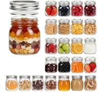 1ZIZIFA8 24 Pack Glass Mason Jars, 300 ml Canning Jars with Lids - 10 oz Airtight Glass Jars for Pickling, Jam, Jelly, Chutney, Fermenting, Honey & Spice Storage - Reusable & Leak Proof