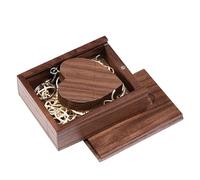 2.0 4GB Wood USB Flash Drive USB Disk Memory Stick with Wooden Box (2.0 4GB, Walnut Wood-2)