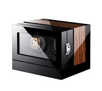 2+0 Automatic Wood Watch Winder Remote Control Touch Screen Rotation Winders Deluxe Silent Motor Pine Box, LED Ambient Light-28.2 * 21.9 * 22CM