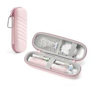 2.0 Electric Toothbrush Travel Case, Compatible with Oral B/Oral-B Pro/Philips Sonicare Toothbrushes, Portable Toothbrush Bag, Slanted Stripes, Waterproof, pink, streaks