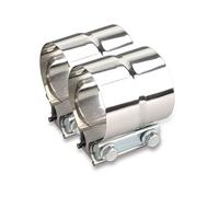 2.0 Inch Exhaust Clamp, Lap Joint Band Clamp Stainless Steel Exhaust Repair Preformed for Exhaust Pipe Connection (2, 2.0 Inch)
