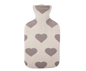 2.0 litre rubber hot water bottle with knitted cover made of cotton "Heart As"