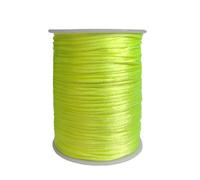 2.0 mm x 110 Yards Nylon Satin Cord Beading Braided Thread String for Chinese Knotting Rattail Macrame Bracelets Necklaces Jewelry Making (Neon Yellow