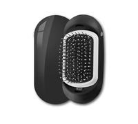 2.0 Portable Ionic Hairbrush Double Negative Ions Hair Brush With Pattern Hair Scalp Massage Comb(Black small esaytake)
