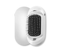 2.0 Portable Ionic Hairbrush Double Negative Ions Hair Brush With Pattern Hair Scalp Massage Comb(Silver freegift)