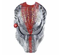 2.0 Predator Cosplay Mask With LED Design GFRP Alien Full Face Mask Halloween Dance Party Costume Mask Props (A)