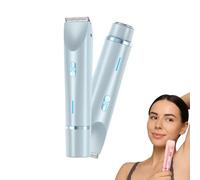 2-0 Shaver, The 2-in-1 for Healthy and Soft Skin that Lasts, Women's Electric Razor for Armpits, Legs, Arms, Body, Face (Blue)