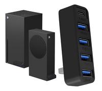 2.0 USB Hub for Xbox Series X/S, Joso 5-Port USB Expander Adapter for Xbox Series S & X Accessories with 4 USB 2.0 + 1 USB Type-C for Expands Series S/Series X Console Ports - Black