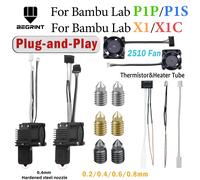 2.0 Version Hotend Kit For Bambu Lab X1 P1 Hotend Bi Metal For Bambu lab P1P p1s X1C Hot End cooling fan Thermistor Heater Tube 1 Set Hotend-THF-X1