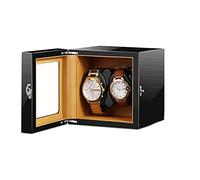 2+0 Watch Winder Open The Cover And Stop Automatically Piano Paint + High-density Pine Wood Microfiber Leather Winder