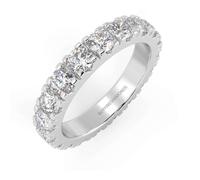 2.00 Carat D/VVS Round Diamond Full Eternity Band in Platinum (950) - UK Hallmarked | Luxury Wedding Ring for Women | Gift for Valentine’s Day, Christmas, Birthday, Anniversary, Mother’s Day Size N