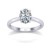 2.00 Carat Oval Cut Lab Grown Diamond Solitaire Engagement Ring for Women in Solid Platinum (950) | UK Hallmarked | Luxury Wedding, Anniversary & Proposal Gift Ring Size-Q