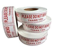 2,000 Please Do Not Bend Parcel Warning Labels, Size 1" x 3" Inch 25mm x 76mm, 500 On Each Roll, Strong Adhesive Stickers, 4 Rolls