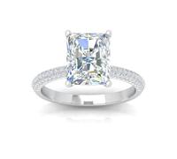 2.00Ct E/VS Lab Grown Round Diamond Designer Engagement Ring in Platinum Size Q