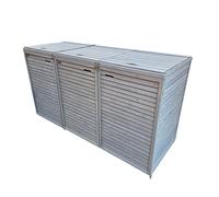 2.03mx1.14m Grey Wooden Wheelie Bin Storage for 3 Bins & Back Panels Samuel Alexander Grey One Size