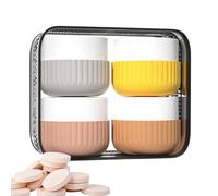 2.05 X 1.87 Inch Portable Silicone Vials, Travel Approved Canister, Multipurpose Medication Case, Toiletry Sorter, Compact Holder Pair