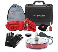 2,080kg Pull - Titan Magnet Fishing Kit with Super High Power 140mm Neodymium Double Eyebolt Magnet | Gloves, Thread Locker, 20M Rope, Cloth, Bag, Tape & Branded Box | Recovery & Treasure Hunting