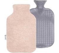 2.0L Fashy Hot Water Bottle with 100% Wool Cover (Beige) Hot Water Bag with Cover Beige