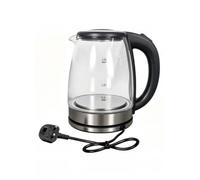 2.0L Transparent Glass Electric Kettle 12V with Blue Light | Fast Boiling 6-10 Min, High & Low Gear, 2.0L Capacity, 12V Power Source, Transparent Glass
