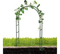 2.0m/2.2m/2.3m Metal Garden Arch for Climbing Plants, Sturdy Pergola Trellis for Roses, Wedding Arch in Black/White/Bronze/Dark Green (L300xW40xH220cm)