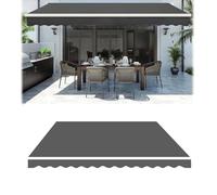 2.0m 2.5m 3.0m 3.6m 4m 5m Manual Balcony Awnings Patio Awning Retractable Canopy Replacement Fabric, Durabla Sunshade Shelter Canvas for Deck Yard Outdoor Window Door(Gray,500x300cm)