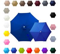 2.0m 2.7m 3.0m 4.0m Outdoor Canopy Parasol Cover 6/8 Arms, UV30+ Waterproof Replacement Cover Fabric for Large Umbrella, Outdoor Umbrellas Parasol Beach Sunshade(Blue,8-RIBS-7.1FT/2.15m)