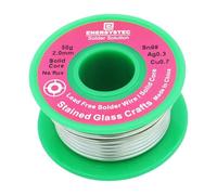 2.0mm Lead Free Solder Wire for Stained Glass Craft, Dia 0.08 Solid Core No Flux 50g, Craft Soldering Wire, Sn99 Ag0.3 Cu0.7, Thick Solder Wire Without Flux for Crafts Project DIY