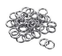 2.0mm x 16mm Fishing Split Rings, 50 Pack 304 Stainless Steel Double Flat Ring Lure Connector for Saltwater Freshwater