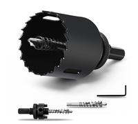 2-1/2" | 64mm Hole Saws with Heavy Duty Arbor HSS Bi-Metal Hole Cutter | Drill Bit for Wood Cornhole Boards Plastic Drywall Metal Fiberboard(Black)