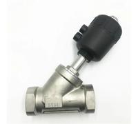 2-1/2 Inch DN65 Stainless Steel 304 Single Acting Air Actuated Angle Seat Valve Normally Closed PTFE Sealing 1Pcs