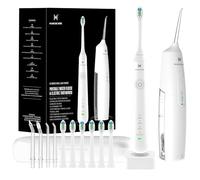 2-1 Oral Clean Kit- Water Dental flosser & Electric Toothbrush Combo- Brushing & Flossing- for Teeth Cleaning and Gum Health (White)