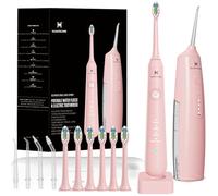 2-1 Oral Clean Kit- Water Dental flosser & Electric Toothbrush Combo- Brushing & Flossing- for Teeth Cleaning and Gum Health (Pink)