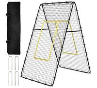 2.1 x 1.2 m Volleyball Net, Double-Sided Volleyball Rebounder Net, Training Device with Strike Zone, for Lacrosse, Baseball, Football, Tennis Exercise