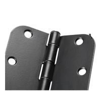 2/10/20/30pcs Round Matte Black Door Hinge 3.5inch 5/8" Radius Internal3 1.0/2inch Flat Iron Dual Folding Residential(Black-2Pcs)