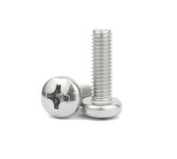 2/10/20/50pcs M1.6 M2 M3 M3.5 M4 M5 M6 M8 Stainless Steel Cross Pan Round Head Lengthen Screw Bolt(5mm,50pcs M2)