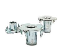 2/10/20pcs M4 M5 M6 M8 M10 M12 Thicken Steel Four Claws Speaker Nut Blind Pronged Insert Tee T Nut Furniture Nut(20pcs M5x12mm)