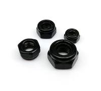2/10/25pcs M2 M2.5 M3 M4 M5 M6 M8 M10 M12 DIN985 Black 304 Stainless Steel Hexagonal Hex Self-locking Locknut Nylon Insert Lock Nut(25pcs M4)