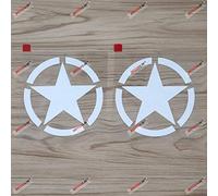 (2) 10.2cm Army Star WW2 Decal Sticker Car Vinyl fit for Jeep Toyota Willys White a sda1