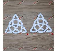 (2) 10.2cm Celtic Trinity Knot Symbol Decal Sticker Car Vinyl White sda1