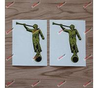 (2) 10.2cm Reflective Angel Moroni Decal Sticker Mormonism Book of Mormon Car Vinyl sda1
