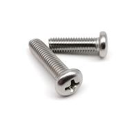 2/10/50pcs M2 .5 M3 M4 M5 M6 M8 Long GB818 A2 304 Stainless Steel Cross Round Pan Head Screw Bolt Length=75/80/85/90/95/100mm(75mm,M8 2pcs)