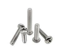 2/10/50pcs M2 M2.5 M3 M3.5 M4 M5 M6 M8 length 5-100mm GB818 A2 304 Stainless steel Cross Round Pan Head Screw Bolt(10mm,M8 2pcs)