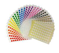 2,100 Sticky Coloured 8mm Self Adhesive Circle Dot Labels - Ten Colours - 232755