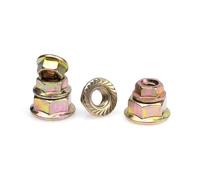 2~100pcs Flange Nut Lock Nut M2 M2.5 M3 M4 M5 M6 M8 M10 M12 M16 Carbon Steel Hexagon Hex Head Serrated Spinlock Nuts(Colored Zinc,M12-5pcs)