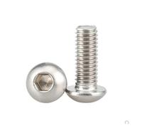 2-100PCS/lot ISO7380 M1.6 m2 m2.5 m3 m4 m5 m6 m8 M10 A2-70 Stainless Steel 304 Hexagon Socket Button Head cap Screw(X 60mm)