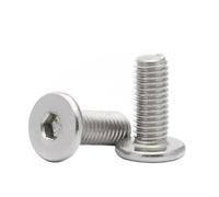 2-100pcs M1.6 M2 M2.5 M3 M4 M5 To M10 304 Stainless Steel Hex Socket Ultra Thin Super Low Flat Wafer Head Allen Cap Screw Bolt(X6mm,M3 50pcs)