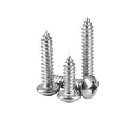 2-100pcs M1/M1.2/M1.4/M1.6/M1.7/M2/M2.2/M2.6/M3/M3.5/M4/M4.2/M5/M5.5/M6/M8 304 Stainless Steel Phillips Round Head Self-tapping Wood Screws, M3x30mm(50pcs)